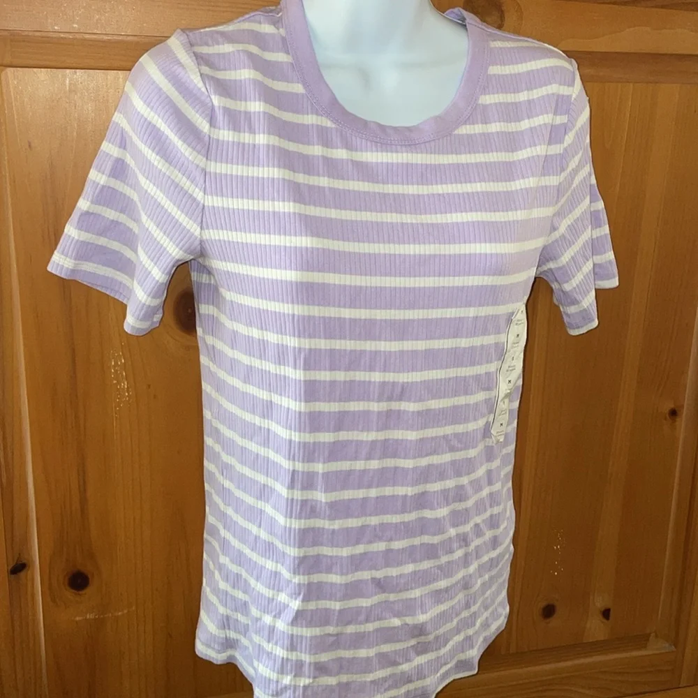 Striped Purple Tee 💜🤍 - Picture 11 of 13